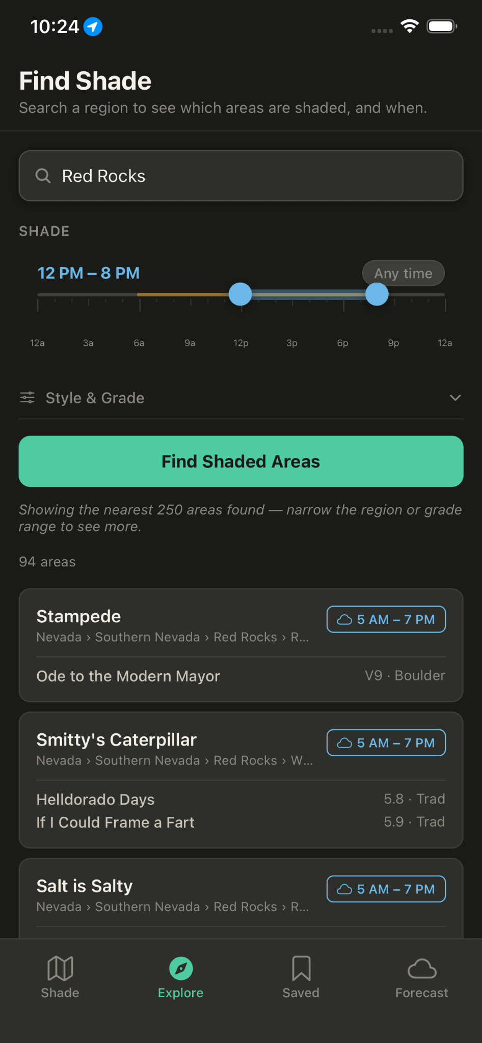 ClimbShade route search