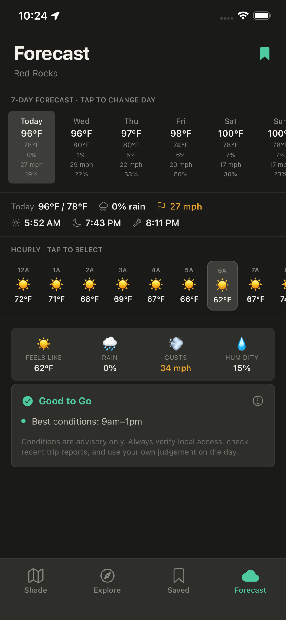 ClimbShade app screenshot 2
