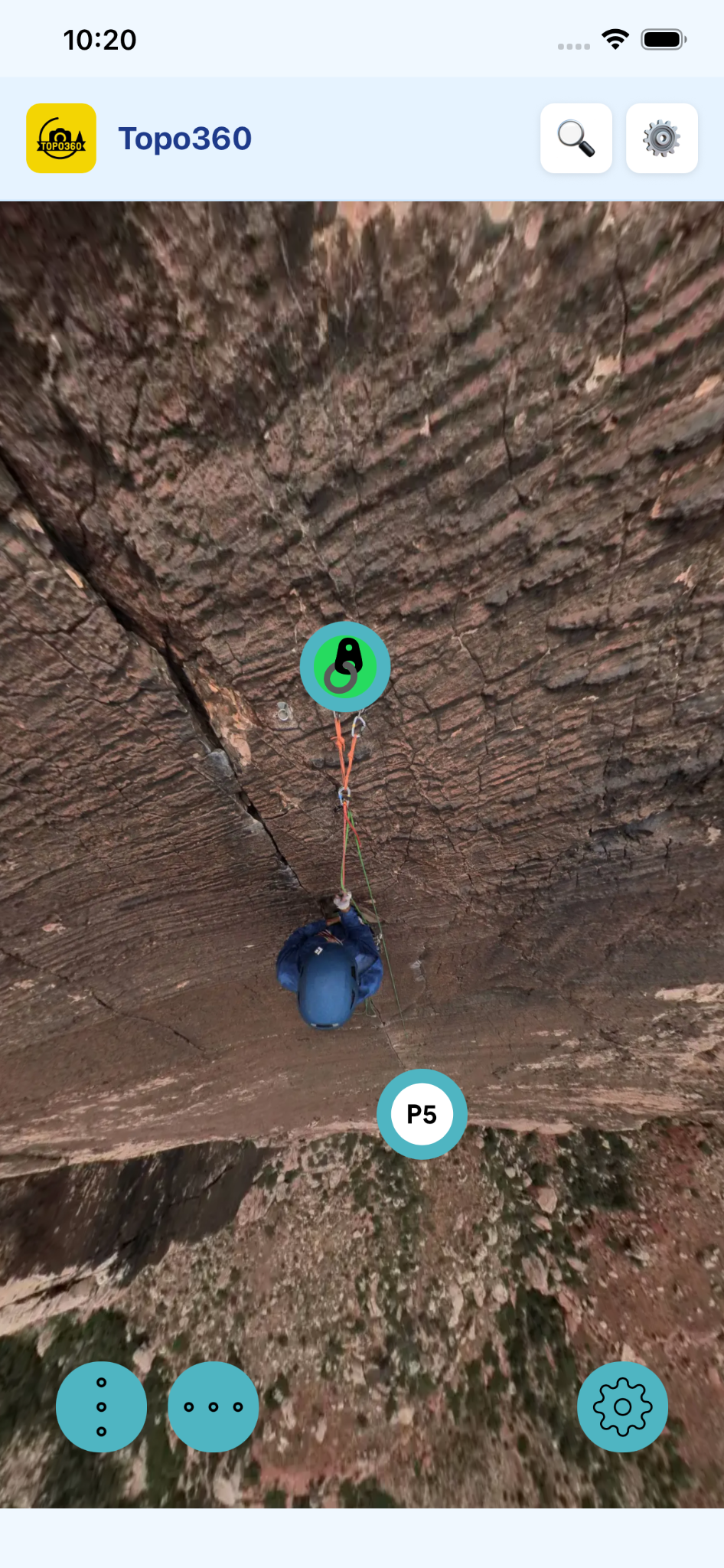 Topo360 belay view